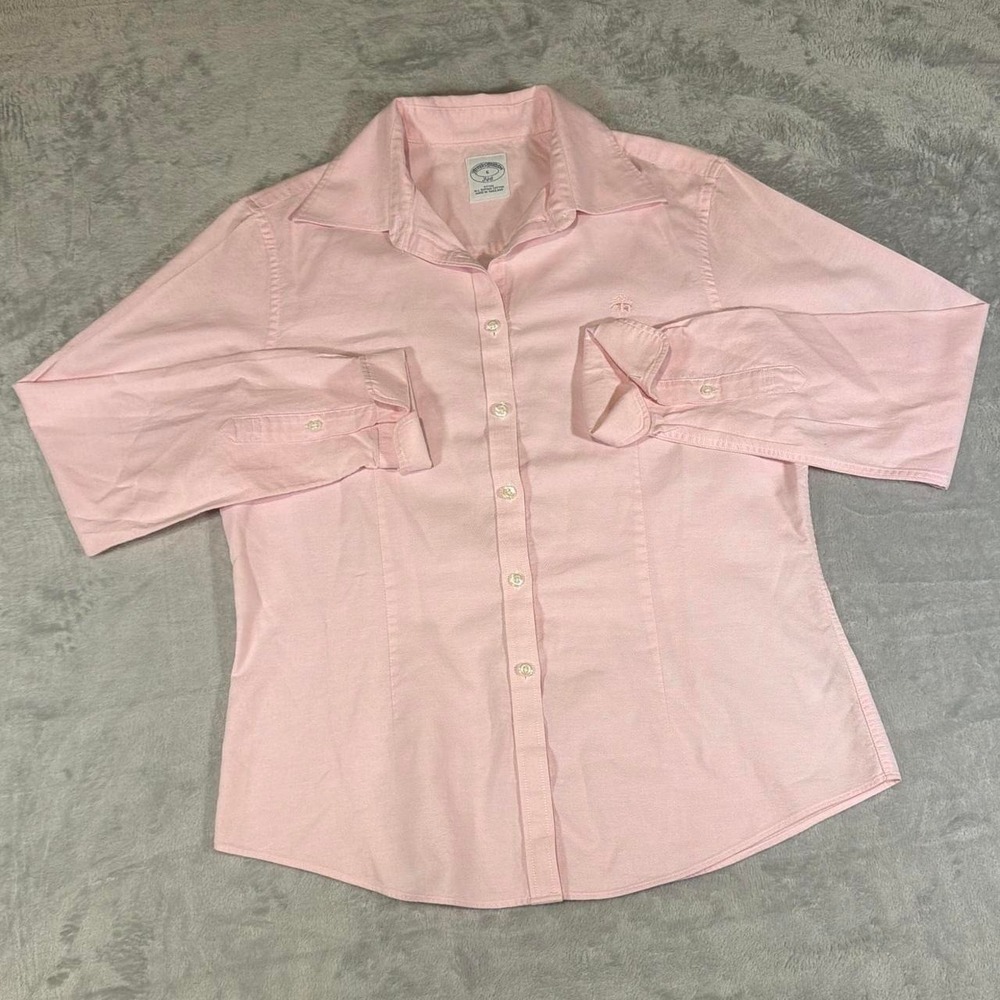 90s Vintage Brooks Brothers Lightweight Supima Cotton Shirt | Pink | Size 6